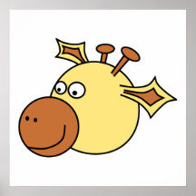 Happy Cute Giraffe. Cartoon Animal. Print