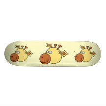 Happy Cute Giraffe. Cartoon Animal. Skate Board Deck