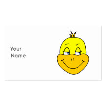 Happy Duck Cartoon. Business Card Templates