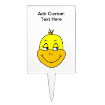 Happy Duck Cartoon. Rectangular Cake Toppers