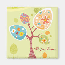 Happy Easter - Abstract Tree Fridge Magnet