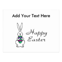 Happy Easter Bunny Egg Postcard