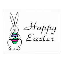 Happy Easter Bunny Egg Postcard