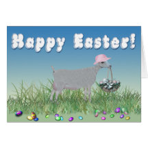 Happy Easter LaMancha Goat Card
