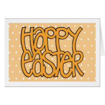 Happy Easter orange dot Note Card