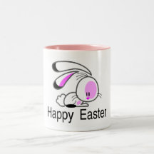 Happy Easter Pink Easter Bunny Coffee Mug