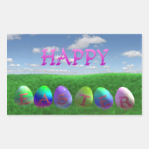 Happy Easter Rectangle Stickers