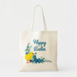 Happy Easter With a Baby Chick Canvas Bags