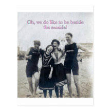 Happy Edwardians by the sea Post Cards