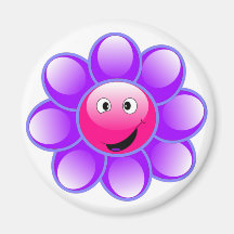 Happy Face Flower Magnet
