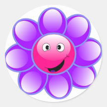 Happy Face Flower Stickers