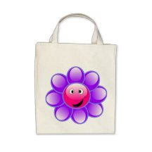 Happy Face Flower tote bag
