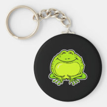 happy fat frog key chain