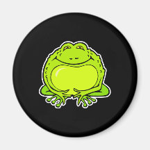 happy fat frog refrigerator magnet