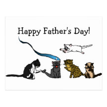 Happy Father's Day Kitty Postcard