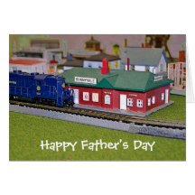 Happy Father's Day - Model Train Greeting Card
