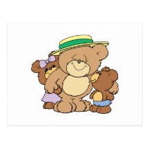 happy fathers day teddy bears design post cards
