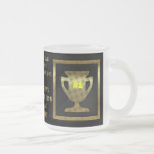 Happy Father's Day with gold trophy number 1 Dad Mugs