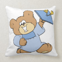 happy graduate graduation teddy bear design throw pillow