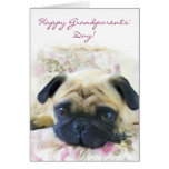 Happy Grandparents' Day Pug greeting card
