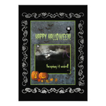 Happy Halloween-Austin,TX-Pumpkins,Bats,Moon Personalised Invite