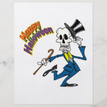 happy halloween dancing bones skeleton flyers