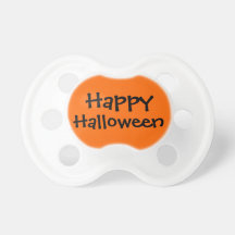 Happy Halloween Funny Babys Binkie Black Orange