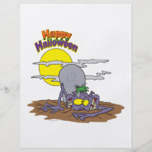 happy halloween ghoul rising from grave flyers