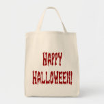 Happy Halloween Gore Text Canvas Bags