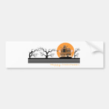 Happy Halloween (Haunted House) Bumper Sticker