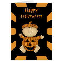 Happy Halloween Pumpkin Baby Greeting Card