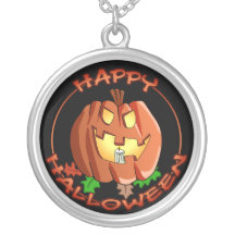 Happy Halloween Pumpkin Necklace