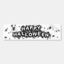 Happy Halloween Spider Bumper Sticker