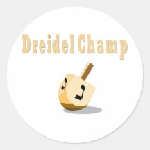 HAPPY HANUKKAH DREIDEL CHAMP GIFTS STICKER