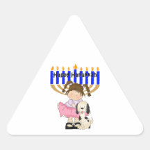 Happy Hanukkah Friends Triangle Stickers