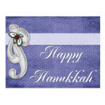 Happy Hanukkah Silver Bow - Postcards