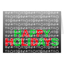 Happy Holiday Card Ornament Icon Grey