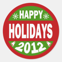 Happy Holidays 2012 Round Sticker