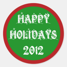 Happy Holidays 2012 Round Stickers