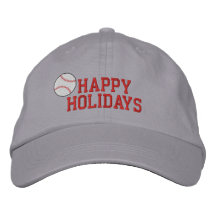 Happy Holidays Baseball Embroidered Hat