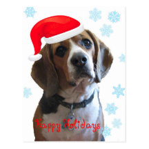 Happy Holidays Beagle Post Cards