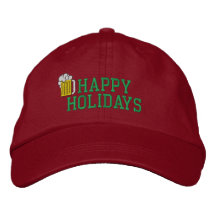 Happy Holidays Beer Embroidered Hat