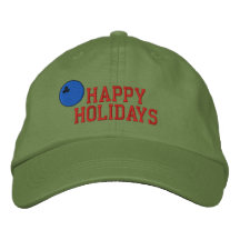 Happy Holidays Bowling Embroidered Hat