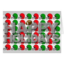 Happy Holidays Card Football Helmet White