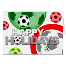 Happy Holidays Card Soccer Ball