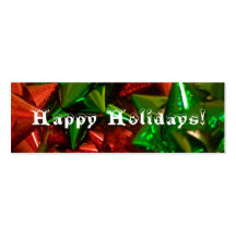 Happy Holidays christmas bow bookmark Business Card Templates