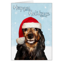 Happy  Holidays Dachshund  Card
