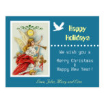 Happy Holidays family photo postcard