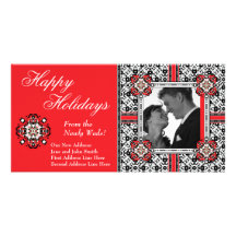 Happy Holidays from the Newly Weds Christmas Card Customized Photo Card
