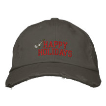 Happy Holidays Golf Embroidered Hat